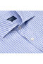 Albini Blue White Striped Nevapas Lapel Collar Linen Shirt - 5