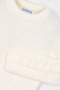 Girl's Sleeves Patterned Soft Textured Knitwear Sweater - Ecru - 3