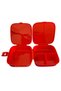 Lunch Box 4 Compartments Mustang Red Color 1 Piece Food Storage Container with Male Figure Lunch Bag - 3