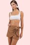Women's Fashion Shorts Skirt Summer Woven Tight Leg Striped Tie-Up Detail Beach Summer Shorts - 3