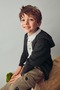 Boy's Hooded Zippered Knitwear Cardigan - Anthracite - 5