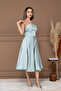 Satin Back Strap Detail Midi Dress - Mint Green - 7