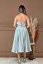 Satin Back Strap Detail Midi Dress - Mint Green - 8