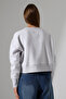 Relax Relaxed Cut Side Slit Crew Neck Cotton Basic Women's Sweatshirt 21925 Karmelanj - 4
