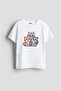 Triple Cat Father Child Mother Patterned Drawing Special Design Printed Unisex Children's T-Shirt