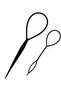 Hair Tail Braiding Tool Ponytail Holder Plastic Hook Black 2pcs