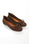 Unal Ozer Women's Brown Suede Genuine Leather Bow Ballerina Ballet Un001-063 - 4