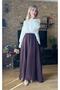 Women's Lined Chiffon Skirt with Ruffle Look and Misinal Hem - 7
