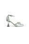 Amore Women's Stone Detailed Ankle Strap Bow Heeled Evening Dress Shoes 7 cm - 4