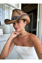 Western Style Straw Cowboy Hat – Metal Buckle and Patterned Ribbon - 2