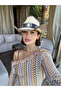 Western Style Straw Cowboy Hat – Metal Buckle and Patterned Ribbon - 4
