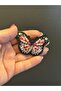 7X5 cm Bead Embroidery Embellishment Butterfly Arma Applique Pink - 2