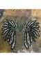 Bead Puls Sequence Embroidery Angel Wing Stitch Applique Accessory 35X17 cm Green - 5