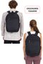 Unisex Black School Backpack Medium Size High School College USB Type-C Waterproof Oxford Fabric