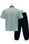 Unisex Men/Women Crew Neck on Attack Eagle Printed Bottom Top Tracksuit Suit - 2