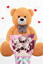 Plush Toy 90 cm Pink Teddy Bear Bouquet with Bear – Birthday and Valentine's Day Gift