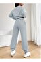 Design Moon Star Printed Bottom Top Oversize Women's Hooded Gray Black Tracksuit Set - 7