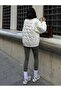 Oversize Quilted Bomber Coat - Ecru - 3