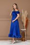Chiffon Flounce Detailed Midi Dress - Cobalt Blue - 6
