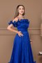 Chiffon Flounce Detailed Midi Dress - Cobalt Blue - 4