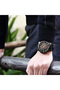 8291 Men’s Watch Black Chronograph Face with Contrast Push Buttons And Leather Strap - 3