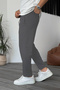 Men's Gray Relaxed Seasonal Loose Classic Comfortable Fit Elastic Waist Stretch Fabric Jogger Pants - 5