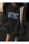 Nyc Printed Oversize Unisex Women/Men Hooded Sweatshirt