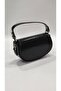 Croco Black Oval Small Size Covered Model Women's Hand and Shoulder Bag (20Cm*13Cm)