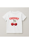 Cherry Crew Neck 100% Cotton Printed Short Sleeve Children's and Teenage T-Shirt