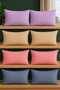 8 Pcs Pillowcases Color 100% Cotton Ovate Stitching Zipper 4 Different Colors