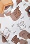 Baby Boy 0-3-6-9 Months Bear Printed Salopet / Gardener Jumpsuit and Underwear Set - 3
