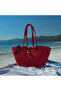 Red Premium Knitted Cord Rope Beach Bag - Large Size, Large Volume, Daily Women's Shoulder Bag