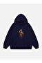 Unisex Teddy Cowboy Printed Hooded Fleece Oversize Sweatshirt