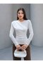 Shoulder Pleat Side Gathered Blouse - 4