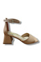 Beige Women's Sandals – Ankle Buckle, Closed Back, Thick Heel - 2