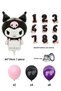 Kuromi 6 Year Birthday Balloon Set Black Number Pink Metallic Purple Black Helium Compatible Flying Balloon - 2