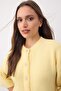 Wardrobe Essentials Sarı Yumuşak Dokulu Geniş Kalıp Kısa Kol Basic Triko Hırka TWOAW26HI00251 - 2