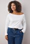 Siyah-Beyaz 2'li Paket %100 Pamuk Asimetrik Kayık Yaka Crop Örme T-Shirt TBBAW26BF00001 - 2