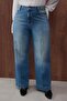 Özel Koleksiyon Mavi Yüksel Bey Cep Detaylı Straight Fit İnce Kumaş Büyük Beden Jeans TBBAW26CJ00021 - 3
