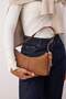 Tan Suede Adjustable Strap Detailed Oval Women's Shoulder Mini Bag Takaw26Oc00003 - 2