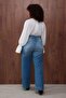 Özel Koleksiyon Mavi Yüksel Bey Cep Detaylı Straight Fit İnce Kumaş Büyük Beden Jeans TBBAW26CJ00021 - 5