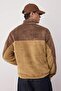 Camel Unisex Oversize/Geniş Kesim Renk Blok Sıcak Tutan Peluş Sweatshirt TMNAW22SW1477 - 6