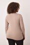Mink Premium Soft Fabric V-Neck Fitted/Fitted Stretchy Knitted Plus Size Blouse Tbbaw26Af00025 - 4