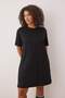 Black Single Jersey Stitching Detail Knitted Plus Size T-Shirt Dress Tbbss25Ah00246 - 2