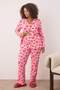Pembe %100 Pamuklu Kalp & Leopar Desenli Gömlek-Pantolon Örme Pijama Takımı TBBAW26AI00017 - 3
