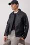 Black Regular Fit 100% Pu Faux Leather Men's Coat Tmnaw26Mo00010 - 4