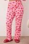 Pembe %100 Pamuklu Kalp & Leopar Desenli Gömlek-Pantolon Örme Pijama Takımı TBBAW26AI00017 - 4