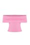Pembe Dokulu Karmen Yaka Vücuda Oturan Crop Esnek Örme Bluz TWOSS25BZ00602 - 7