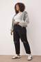 Siyah Destroy Detaylı Mom Fit %100 Pamuk Non-Stretch Denim Büyük Beden Jeans TBBSS23CJ00019 - 4
