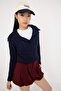Teen Lacivert Yumuşak Dokulu Crop/Kısa Triko Kazak TWOAW26KZ00138